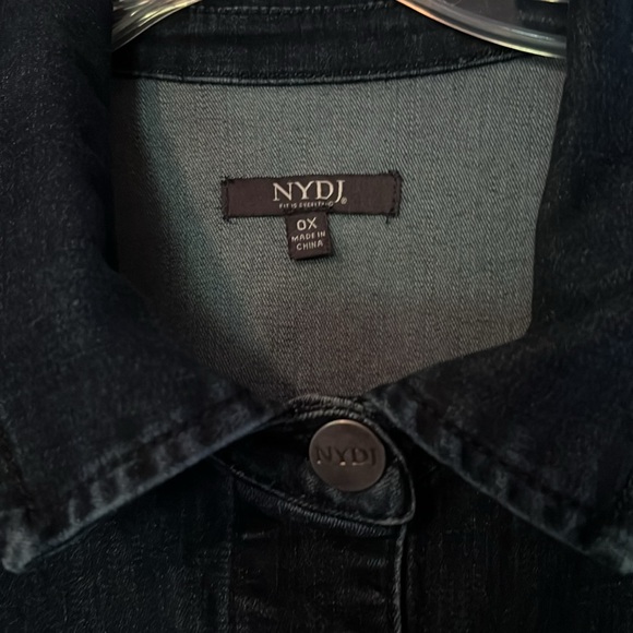NYDJ Denim Navy Blue 0X size Fringed hem Jacket - Picture 2 of 3